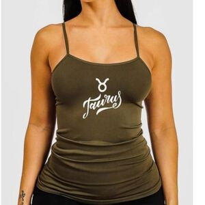 Taurus Green Fitted Camisole Tank Top